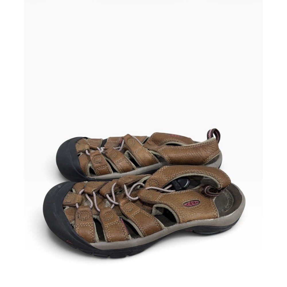 KEEN Newport Waterproof Leather Hiking Sandal Women's Size 8 Brown Pink Shoes